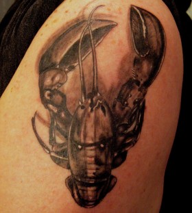Cool lobster arm tattoo