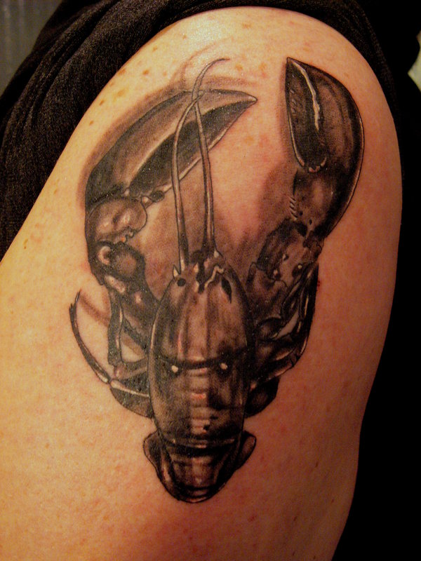 Cool lobster arm tattoo