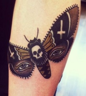 Cool moth tattoo by Matt Cooley