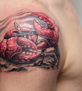 Cool red crab tattoo