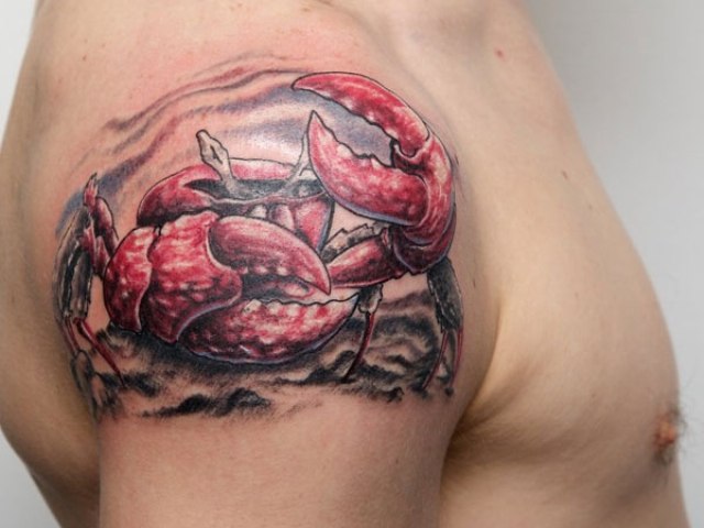 Cool red crab tattoo