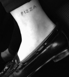 Cool shoes and pizza tattoo