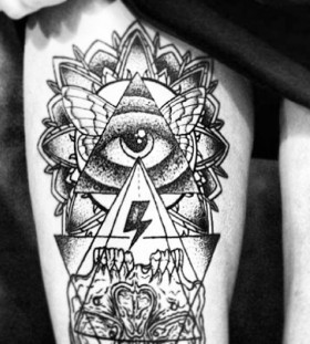 Cool triangle eye tattoo