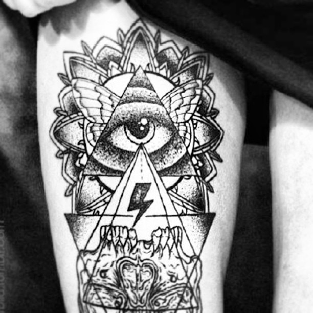 Triangle eye tattoos