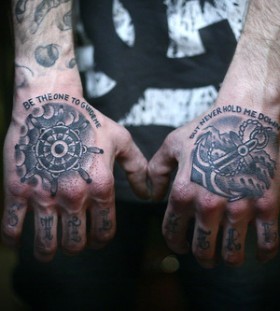 Cool wheel hand tattoo
