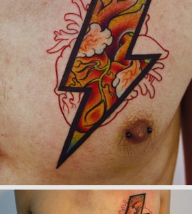 Creative lightning bolt tattoo