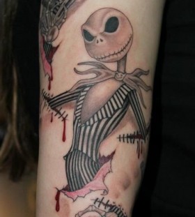 Creepy jack skellington tattoo