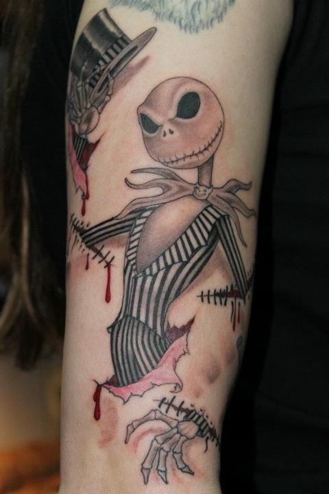 Creepy jack skellington tattoo