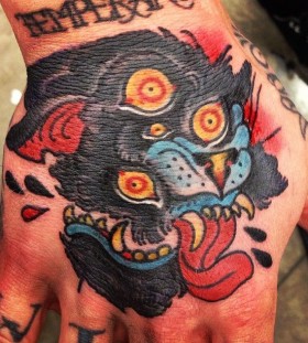 Creepy monster tattoo by Eva Huber