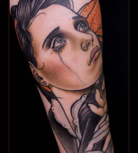 Crying woman tattoo