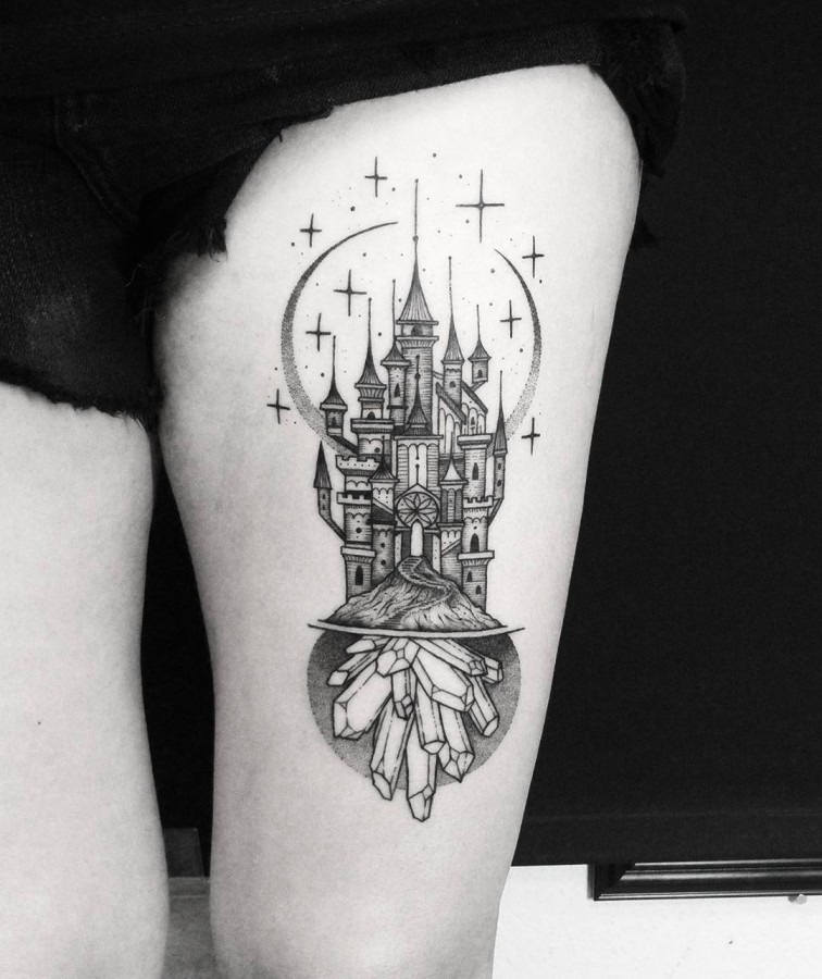 crystal castle tattoo by thomasetattoos