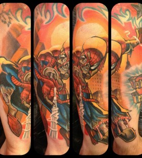 Custom marvel's heroes tattoo design