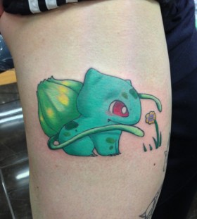 Cute bulbassaur Pokemon tattoo