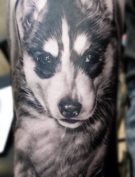Cute dog tattoo by Elvin Yong