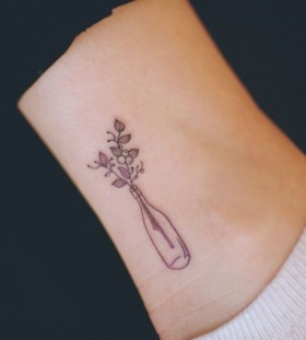 Cute plants bottle tattoo