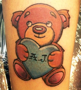 Cute teddy bear tattoo
