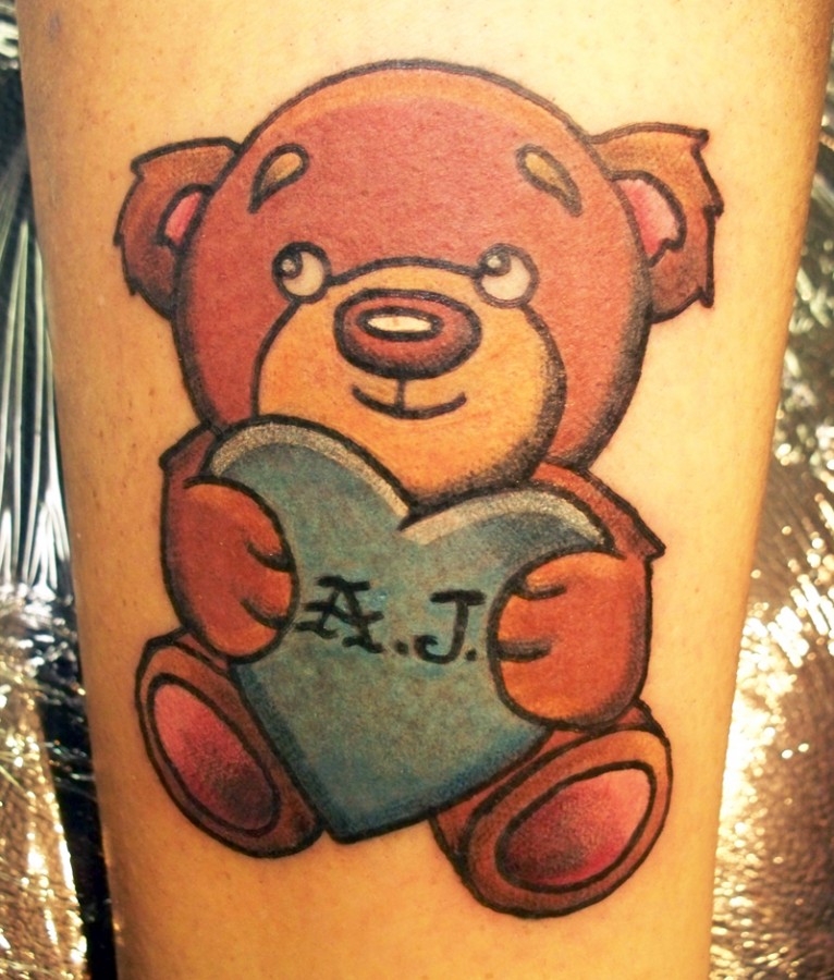 Cute teddy bear tattoo