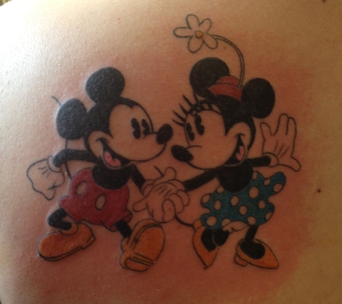 Dancing Minnie and Mickey tattoo