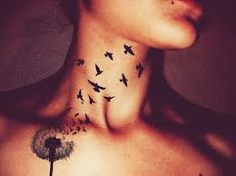 Dandelion and birds tattoo
