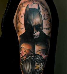Dark knight tattoo by Benjamin Laukis
