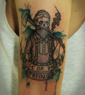 Dead man smoking tattoo by Tyago Compiani