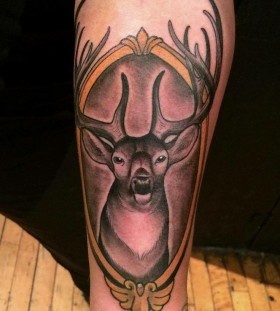 Deer frame tattoo by Jon Mesa
