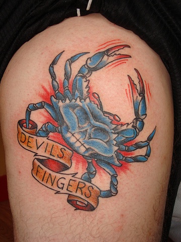 Devils fingers crab tattoo