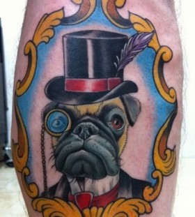 Dog in a suit tattoo by Jon Mesa