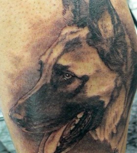 Dog tattoo by Xavier Garcia Boix