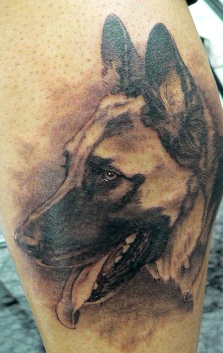 Dog tattoo by Xavier Garcia Boix