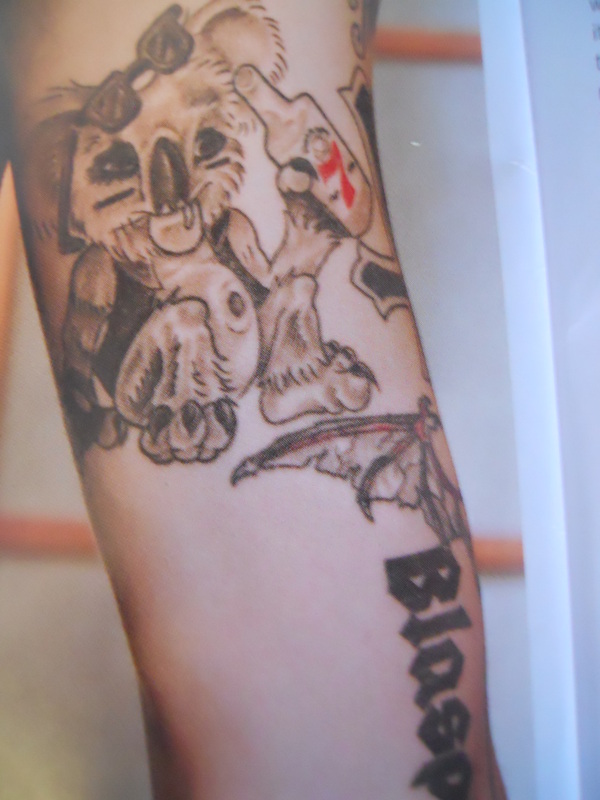 Drinking koala bear tattoo