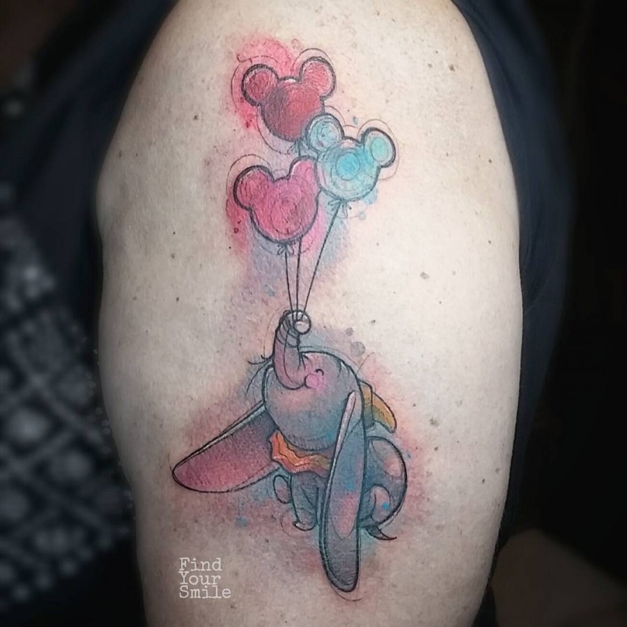 dumbo-with-mickey-mouse-balloons-watercolor-tattoo.