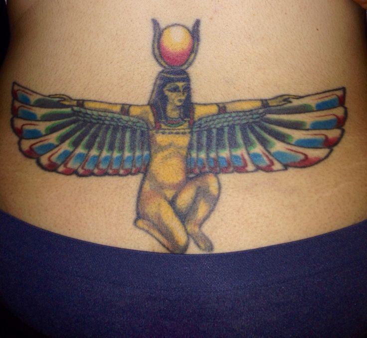 Egyptian godess back tattoo