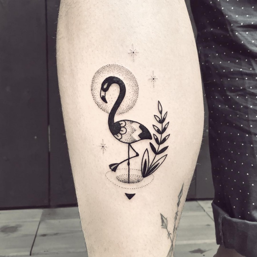 flamingo tattoo by violette chabanon