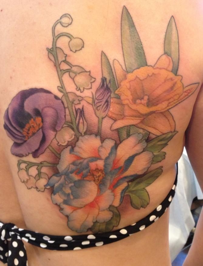 Floral tattoo by Alice Kendall