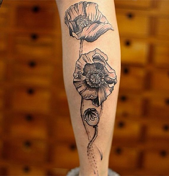 Flowers arm tattoo by Chen Jie