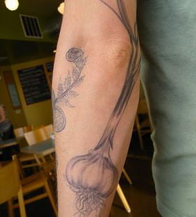 Full arm's food tattoo