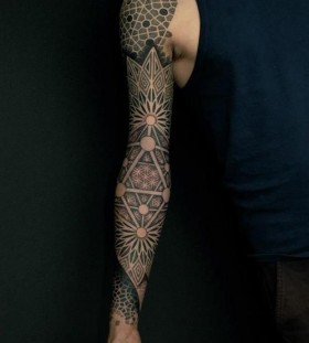 Full men's arm's tattoo