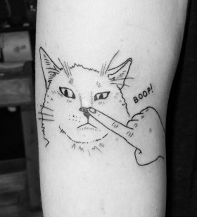 Funny cat tattoo design