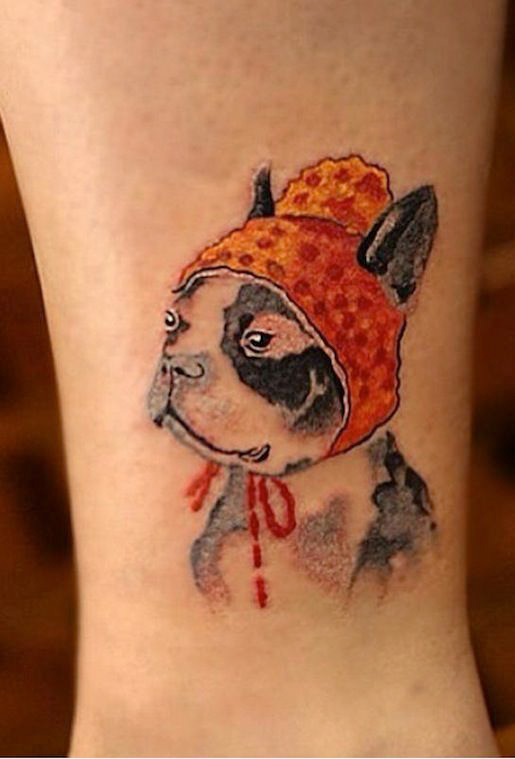 Funny puppy tattoo by Chen Jie