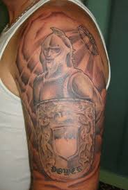 Gladiator with shield tattoo