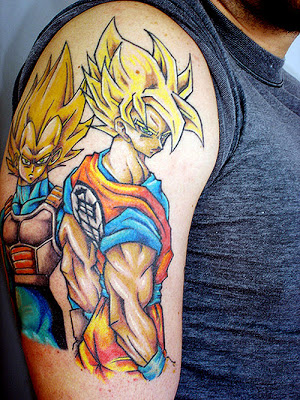 Goku and Vegeta super saiyan tattoo