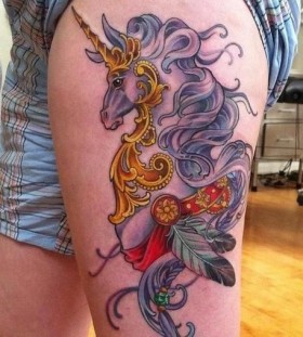 Gorgeous amazing unicorn purple tattoo