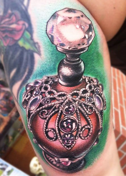 Gorgeous looking bottle tattoo