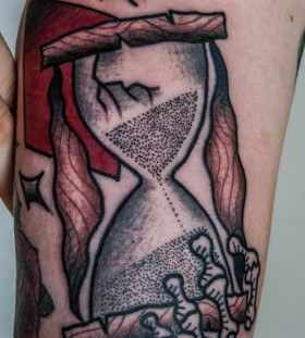 Gorgeous sand clock tattoo