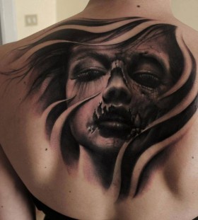 Great back tattoo by Riccardo Cassese