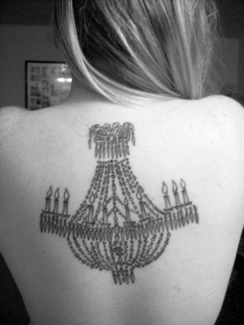 Great chandelier back tattoo