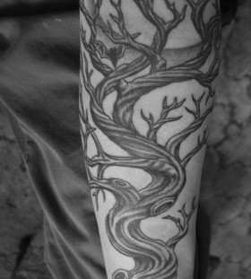 Great dead tree arm tattoo