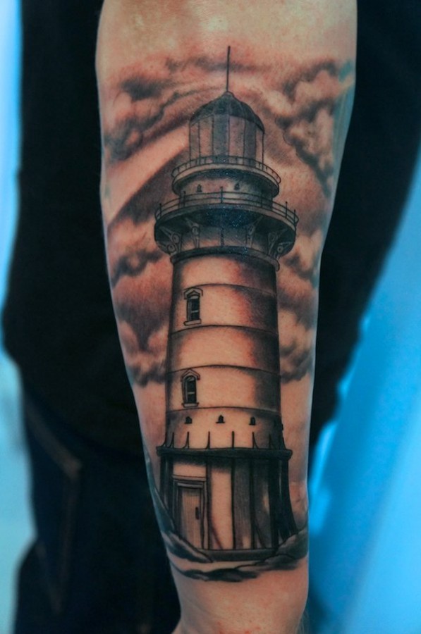 Great lighthouse arm tattoo