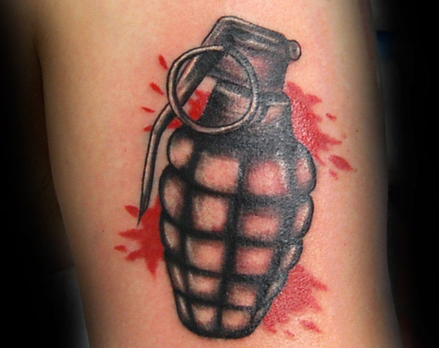 Hand grenade tattoo